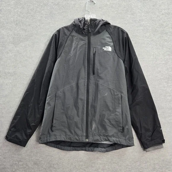 The North Face Women Jacket Medium Gray Hooded Dryvent Pockets Full Zip READ - Picture 1 of 16
